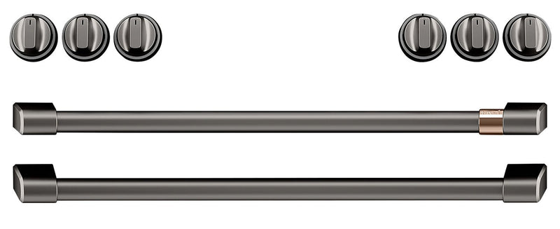 Café Electric Range Brushed Black Knobs and Handles Set - CXFCEHKPMBT|Ensemble de poignées et de boutons noir brossé pour cuisinière électrique Café - CXFCEHKPMBT|CXFCEHBT