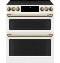 Café Brushed Brass Handle and Knob Kit for Range - CXFCEHKPMCG|Trousse de poignées et de boutons Café laiton brossé pour cuisinière - CXFCEHKPMCG