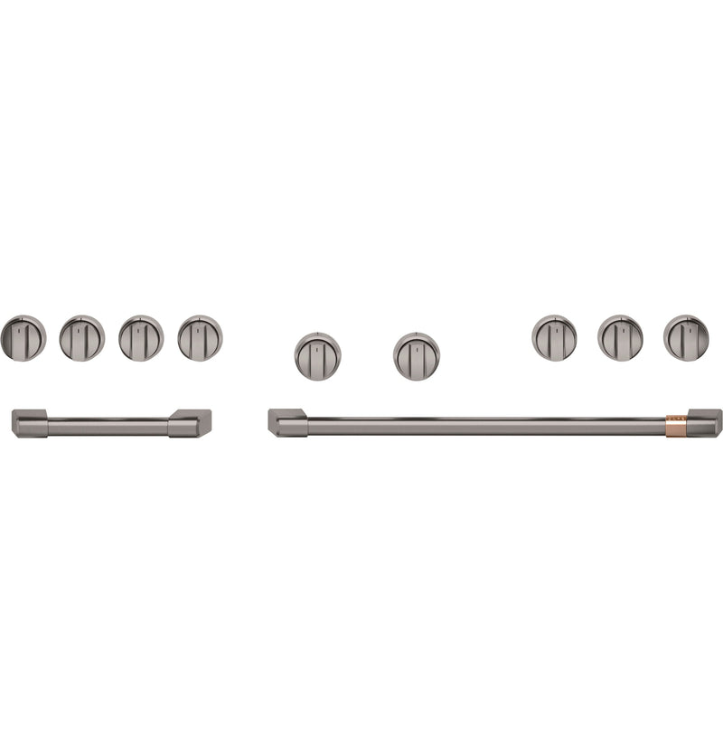 Café 48" Brushed Black Handle and Knob Kit for Pro Range and Rangetop - CXPR8HKPTBT|Trousse de poignées et de boutons Café noir brossé de 48 po pour cuisinière et surface de cuisson professionnelles - CXPR8HKPTBT