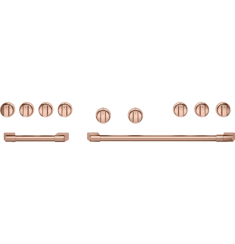 Café 48" Brushed Copper Handle and Knob Kit for Pro Range and Rangetop - CXPR8HKPTCU|Trousse de poignées et de boutons Café cuivre brossé de 48 po pour cuisinière et surface de cuisson professionnelles - CXPR8HKPTCU