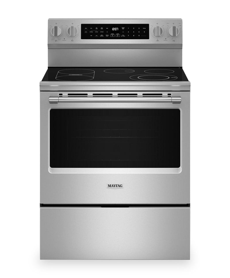 Maytag 5.3 Cu. Ft. Smart Electric Range with Air Fry and Indoor Grill - Stainless Steel - YMFES8030RZ | Cuisinière intelligente électrique Maytag de 5,3 pi³ avec friture à air et gril pour l’intérieur - acier inoxydable - YMFES8030RZ | YMFES8RZ