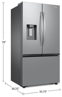Samsung 36" 26 Cu. Ft. SpaceMax Counter-Depth Refrigerator - Stainless Steel - RF27CG5400SRAA | Réfrigérateur Samsung de 26 pi³ et de 36 po de profondeur comptoir avec technologie SpaceMaxMC - aci…