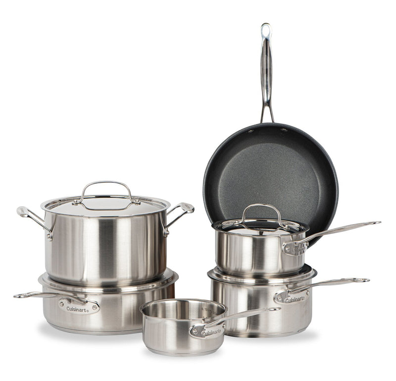 Cuisinart 10-Piece Classic Collection® Stainless Steel Cookware Set - CSS-10BC | Batterie de cuisine 10 pièces Cuisinart de la série Classic CollectionMD en acier inoxydable - CSS-10BC | CSS10BCW