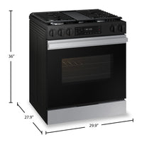 Samsung 6 Cu. Ft. Smart Gas Slide In Range with Air Fry and Fan Convection - Stainless Steel - NSG6D… | Cuisinière intelligente à gaz encastrée Samsung de 6 pi³ avec friture à air et convection par ventil…