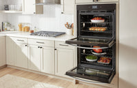 Whirlpool 30" 10 Cu. Ft. Electric Double Wall Oven with True Convection - Black Stainless Steel with… | Four mural double électrique Whirlpool de 10 pi³ et de 30 po avec convection véritable - acier inoxy…