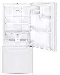 GE 20.9 Cu. Ft. Bottom-Freezer Refrigerator – GDE21DGKWW|Réfrigérateur GE de 20,9 pi³ à congélateur inférieur – GDE21DGKWW|GDE21DKW