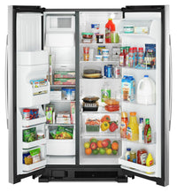 Amana 21 Cu. Ft. Side-By-Side Refrigerator with Dual Pad External Ice and Water Dispenser – ASI2175GRS|Réfrigérateur Amana de 21 pi³ à compartiments juxtaposés – ASI2175GRS|ASI227GS