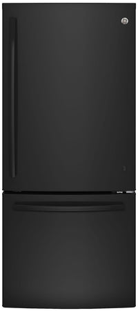 GE 20.9 Cu. Ft. Bottom-Freezer Refrigerator – GBE21AGKBB|Réfrigérateur GE de 20,9 pi³ à congélateur inférieur – GBE21AGKBB|GBE21AKB