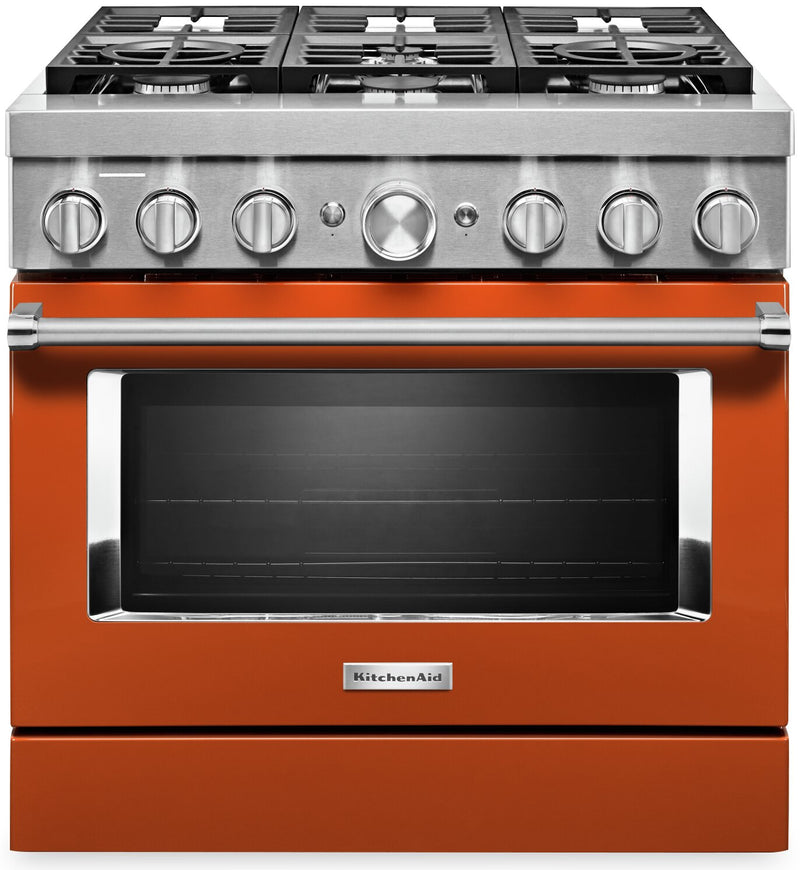 KitchenAid 36" Smart Commercial-Style Dual Fuel Range - KFDC506JSC|Cuisinière hybride intelligente KitchenAid de 36 po de style commercial - KFDC506JSC|KFDC506C