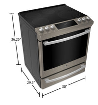 GE Profile 6.3 Cu. Ft. 5-Element Smooth-Top Electric Range – PCS940EMES|Cuisinière électrique GE Profile de 6,3 pi³ avec surface lisse à 5 éléments – PCS940EMES|PCS940ES