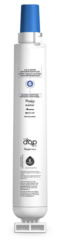 Whirlpool Everydrop™ Ice & Water Refrigerator Filter 6|Filtre à eau et à glaçons Whirlpool EveryDropMC no 6 pour réfrigérateur|EDR6D1BF