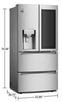 LG 18.3 Cu. Ft. Counter Depth 4-Door Refrigerator - LRMVC1803S | Réfrigérateur LG de 18,3 pi³ à 4 portes de profondeur comptoir - LRMVC1803S | LRMVC180