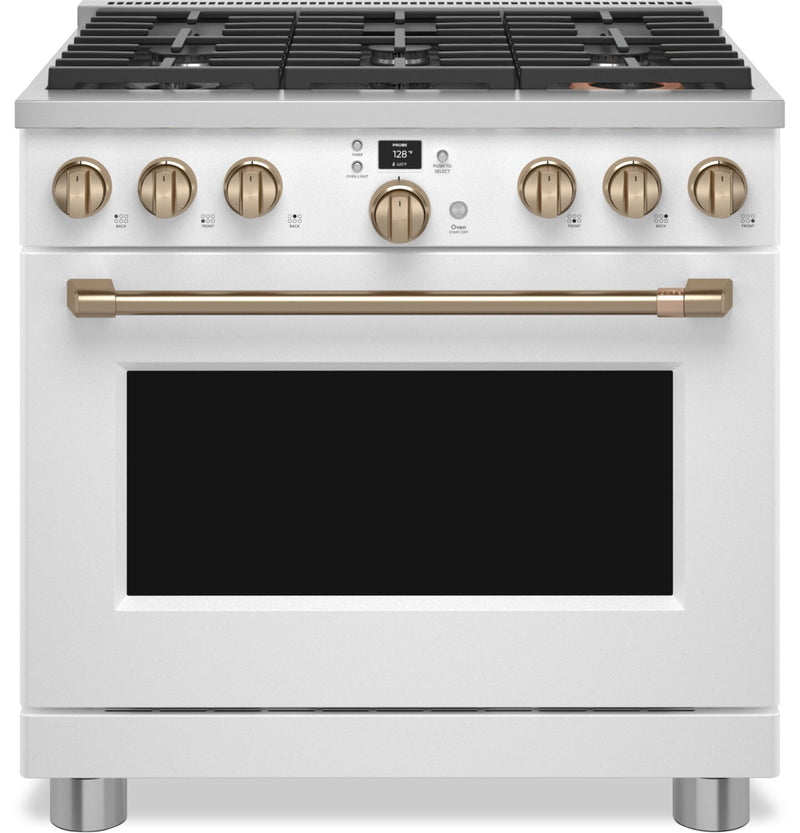 Café 5.75 Cu. Ft. Commercial-Style 6-Burner Dual Fuel Range - C2Y366P4TW2 | Cuisinière hybride Café de style commercial de 5,75 pi3 à 6 brûleurs - C2Y366P4TW2 | C2Y366TW