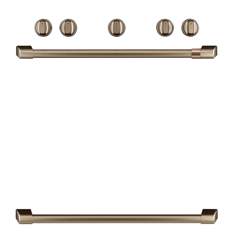 Café Knob and Handle Kit for Freestanding Range in Brushed Bronze - CXFSGHKPMBZ | Trousse de poignées et boutons Café bronze brossé pour cuisinière amovible - CXFSGHKPMBZ | CXFSGHBZ