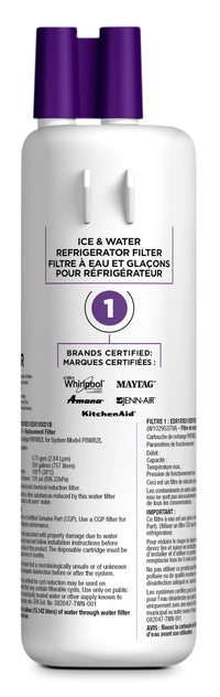 Whirlpool Everydrop™ Ice and Water Refrigerator Filter 1|Filtre à eau et à glaçons Whirlpool EveryDropMC no 1 pour réfrigérateur|EDR1RXD1