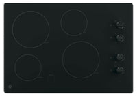 GE 30" Electric Cooktop with Built-In Knob-Control - Black|Surface de cuisson électrique GE de 30 po avec boutons de commande intégrés - noire|JP3030DB
