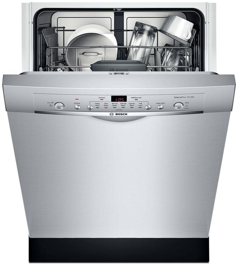 Bosch Ascenta® Series Recessed Handle Dishwasher Stainless Steel